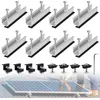Image de Lot De 8 Supports De Panneau Solaire En Aluminium Pv, Support De Panneau Solaire, Toit Plat