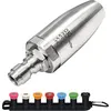 Image de Buse Turbo En Acier Inoxydable 3600 Psi Pour Nettoyeur Haute Pression, Rotative 360°, 7 Embouts, Raccord 1/4 