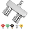 Image de Double Buse Turbo 5000 Psi Avec 5 Embouts Pour Nettoyeur Haute Pression À Raccord Rapide 1/4"