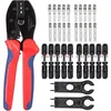 Image de Fenoplasticakit Pince À Sertir Panneau Solaire Pour Connecteurs Photovoltaques Avec 10 Paires De Connecteurs Males/femelles Et Matrices Pour Sections Pv 2,5-4-6 Mm2 - Comprend 2 Clés De Serrage