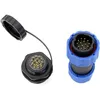 Image de Connecteur Étanche Ip68 14 Broches Pour Câble Led Femelle À Souder Montage Panneau