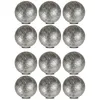 Image de Boule Décorative Suspendue En Tissu - Juanio - Lot De 12 - Argent - Diam. 6 Cm - Compatible Guirlande Lumineuse