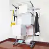 Image de Étendoir À Linge Intérieur 3 Niveaux   Séchoir Extensible Pliable Avec 4 Roues De Frein 360°   Charge 30kg   Dimensions 152x72x56cm   Jeobest