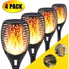 Image de Lumière Solaire De Torche, Lumière De Flamme De Scintillement De 96 Led Allume Les,allées De Jardin / Cour Extérieure (lot De 4) -