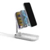 Image de KODAK Support de charge pour téléphone portable - Chargement sans fil Qi (10W) avec hauteur réglable et support de téléphone portable - Blanc - Neuf