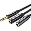Image de Cable Audio Vention mini Jack 3.5mm 2x mini Jack 3.5 mm 0.3m (Noir) #6POURCENT