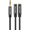 Image de Séparateur audio 3,5 mm mâle vers 2x 3,5 mm femelle Vention BBSBY 0,3 m noir