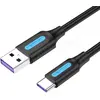 Image de Cable Vention USB Type A - Type C M/M 5A 0,5m (Noir) #6POURCENT