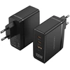 Image de Vention 3-Port USB (C+C+A) GaN Charger (100W/100W/30W) EU-Plug Black
