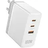 Image de Vention 3-Port USB (C+C+A) GaN Charger (100W/100W/30W) EU-Plug White