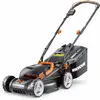 Image de Tondeuse À Gazon Sans Fil Worx Wg779e.1 40v Sans Balais, Largeur De Coupe 34 Cm, Pour Jardins Jusqu'à 460 M², Avec 2 Batteries De 4,0 Ah