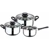 Image de San Ignacio Set de casseroles en acier inoxydable 3 casseroles couvercle en verre Set de casseroles 5-pièces SG-8050