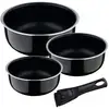 Image de Set 3 Casseroles Click & Cook Poignée Amovible, Empilable - Bergner