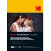 Image de KODAK Fine Art Paper - Papier Photo Haut de Gamme Texturé, Pack de 20 feuilles, Format A4 (21 x 29.7 cm), Finition Mate Effet Gravure, 210 gsm, Compatible Toute Imprimante Jet d'Encre - Neuf