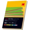 Image de KODAK Color Paper - Papier de Couleur, Pack de 100 Feuilles, 80g/m², Format A4 (21x29,7cm), Double Face, Assorties en 10 Couleurs (Rouge, Orange, Jaune, Vert, Bleu, Rose), Impressions Jet d'Encre - Neuf