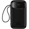 Image de Batterie externe Baseus Qpow2, 10 000 mAh, câble double USB-C et Lightning intégré, recharge rapide, 22,5 W, écran numérique, noir