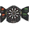 Image de HOMCOM Cible jeu de fléchettes électronique 27 jeux jusqu'à 8 joueurs LED haut-parleur noir