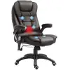 Image de Homcom - Fauteuil De Bureau Direction Pivotant Massant Chauffant Électrique Revêtement Synthétique Chocolat