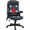 Image de HOMCOM Fauteuil de bureau massant et chauffant électrique fauteuil bureau ergonomique revêtement synthétique noir