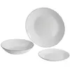 Image de Service De Table Modèle Aqua, Blanc à Bordure Bleue, 12 Pièces