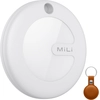 Image de MiLi MiTag Smart Geo Tag - Localisateur de clés Bluetooth, traqueur d'objets & traqueur de valise pour Apple Où est ? App (iOS Only), IP67 blanc+marron