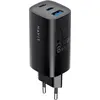 Image de Chargeur de voyage Havit UC20 - GaN 65 W à trois ports, noir.