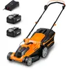 Image de Tondeuse à gazon sans fil LawnMaster 24 V max, 2 batteries de 4,0 Ah, largeur de coupe de 37 cm, capacité de mulching de 300 m², bac de ramassage de 40 L, hauteur de coupe réglable sur 6 niveaux (22-72 mm)   LawnMaster CLMF2437G
