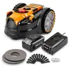 Image de LAWNMASTER VBRM16MAX, robot de tonte 24V 8Ah, largeur de coupe de 16 cm, 3 lames, fonctionnement sans fil, équipé d'une caméra et de capteurs, pour les surfaces jusqu'à 400 m²