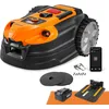 Image de Lawnmaster Ocumow®18 Tondeuse Robotique Sans Fil De Limite 800 , 4 Ah Batterie, Navig. Optique, Évitement D'Obstacles, Station De Charge Auto, Zone Interdite, Wifi & Bluetooth Contrôlable Par App