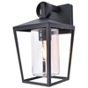 Image de Applique d'extérieur WEST noire et transparente, 1xE27x40W, aluminium, dimensions : 28,8 x 16 x 19,9 cm, IP44, Lutec
