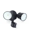 Image de Applique extérieure LED LUTEC 2 flammes fonte d'aluminium noir Ailes orientables