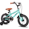 Image de Vélo pour enfants STITCH 14/16/18/20 pouces pour garçons et filles de 3 à 13 ans, avec roues d'appoint, garde-boue, freins avant et arrière, plaque réfléchissante, vert menthe