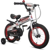 Image de HILAND Knight 14 pouces Vélo pour enfants (enfants 2-7 ans) Vélo avec roues stabilisatrices Sonnette Frein à main Garde-boue, argenté