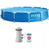 Image de Intex   Piscine Hors Sol Ronde 366 X 76 Cm 28212   Capacité 6503 L   Montage Rapide 30 Min   Pompe De Filtration Incluse