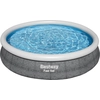 Image de Bestway® Fast Set  Kit piscine hors sol avec pompe de filtration Ø 366 x 76 cm, aspect rotin (gris ardoise), rond