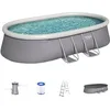Image de BESTWAY kit piscine autoportante hors sol - kit rapide - 488 x 305 x 107 cm - ovale (avec filtre, échelle, couverture, cartouche)