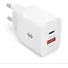 Image de Hyper HyperJuice Chargeur mural 2 ports (20W)   Charge rapide pour tout appareil USB-C   Prise murale US intégrée et pliable   Protection contre les surintensités et les surchauffes - Blanc