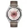 Image de Watch GT6 GPS Boitier de 46 mm Argenté avec bracelet en cuir composite, Marron - Neuf