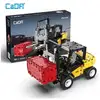 Image de Jouet de construction CADA C65002W Chariot élévateur avec conteneur 388 pièces ABS Contrôle manuel 4 roues caoutchouc Jaune - Neuf