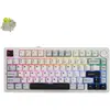 Image de Clavier mécanique de jeu sans fil AULA F75, rétroéclairage RGB LED, disposition QWERTY américaine, compatible Windows/Mac, fréquence 2,4 GHz/USB-C/Bluetooth, couleur bleu glacier, modèle Reaper
