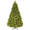 Image de COSTWAY Sapin de Noël artificiel LED 240cm, Sapin de Noël avec système de pliage et support métallique, Sapin décoré, Sapin artificiel de Noël idéal pour la maison, le bureau, les magasins et les hôtels