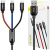 Image de Colorfone CAMLT-BSY01 Câble USB 1,2 m USB A 3 x USB C Noir, Rouge, Bleu
