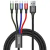Image de Baseus CA1T4-B01 câble de téléphone portable Noir 1,2 m USB A Lightning + micro-USB B + USB C - Neuf