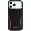 Image de Housse iPhone 17 Pro Max cuir véritable Audi R8 MagSafe noir rouge logo métal