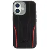 Image de Housse iPhone 17 cuir véritable Audi R8 MagSafe noir rouge Logo métal