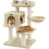 Image de FEANDREA Arbre à chat avec troncs extra-épais, 107 cm, 26,6 kg, stable beige