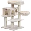 Image de Feandrea Arbre À Chat, Avec Plate-forme D’observation Xxl, Hamac, Grande Grotte, Troncs Épais En Sisal, Stable, Beige, Pct01m