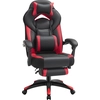 Image de SONGMICS Chaise de jeu, chaise de bureau, réglable en hauteur, rouge