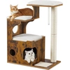 Image de FEANDREA Arbre à chat 3 surfaces de repos et grotte,revêtement lavable marron