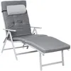Image de Songmics   Transat Inclinable Pliable Avec Matelas Épais 6cm   Charge Max 150kg   Tissu Synthétique Résistant Uv   Gcb24gy